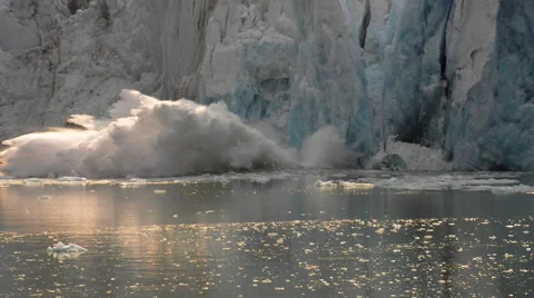 Glacier Calving Iceberg  Enhanced 422 ProRes Stock Footage