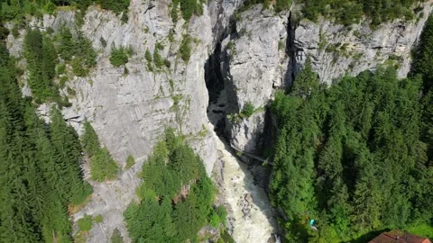 Glacier Cliffs Aerial Cinematic View – Grindelwald Switzerland Stock Footage 322031437