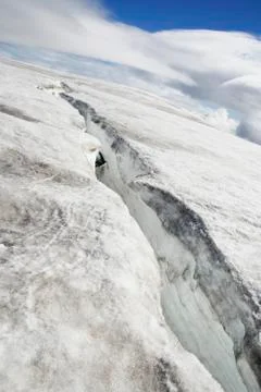Glacier crack Stock Photos