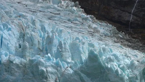 Glacier descending mountain Stock Footage 73247646