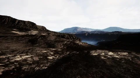 Glacier epic mountain formations under dark clouds 스톡 일러스트