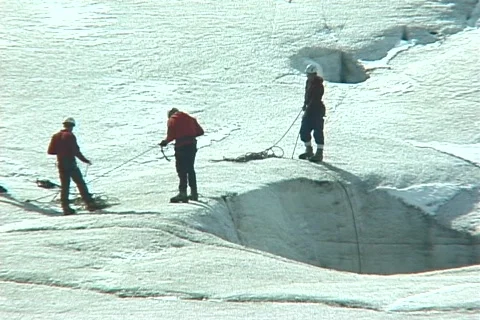Glacier Exploration Stock Footage