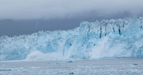 Glacier Falls into the Ocean Stock Footage