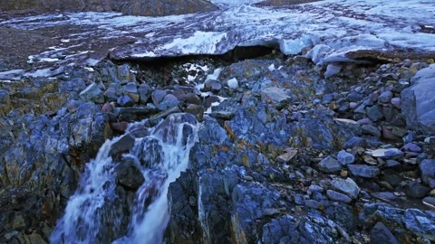 Glacier-fed River Cascading Over Rocks in Mount Rainier National Park, Washingto Stock Footage 332141993