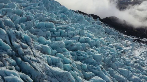 Glacier Field and Clouds at sunset Iceland Stock-Footage 128663565