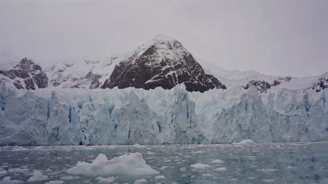 Glacier Front And Rocky Mountain In Antarctica Stock Footage 337792141