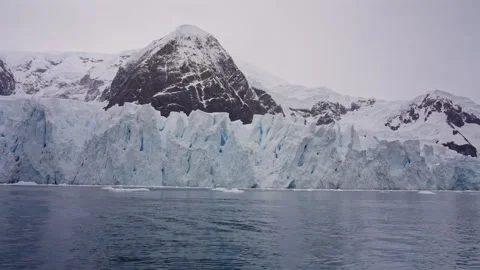 Glacier Front With Rocky Peak In Background Stock Footage 337792145