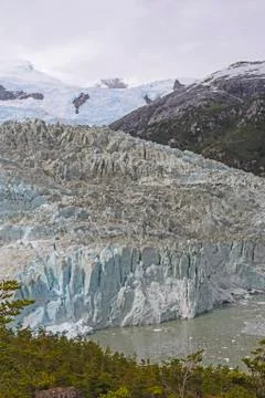 Glacier Heading Down from the Mountains Photos