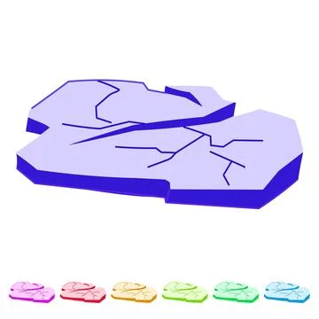 Glacier ice crack vector cartoon graphic Stock Illustration