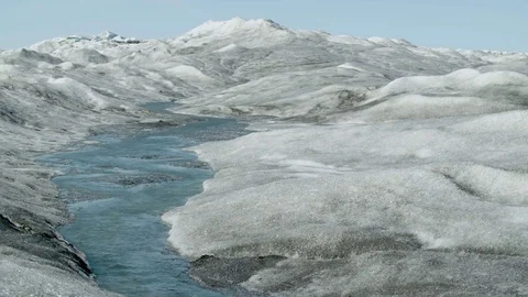 Glacier Ice River Flowing Stock Footage 74870609