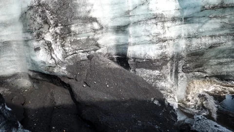 Glacier Ice Wall and Running Water Stock Footage 259905775