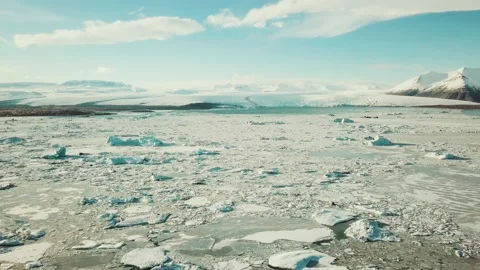 Glacier lagoon in Iceland Stock Footage 154833853