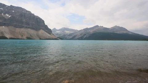 Glacier lake Bow in Banff Stock Footage 93688347