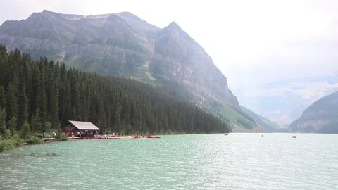 Glacier Lake Louise Stock Footage 93688155