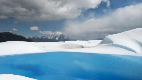 Glacier Lake with Mountains Video stock 101716719