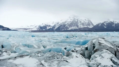 Glacier landscape with crystal clear ice formations in Cordova, Alaska Stock Footage 129104336