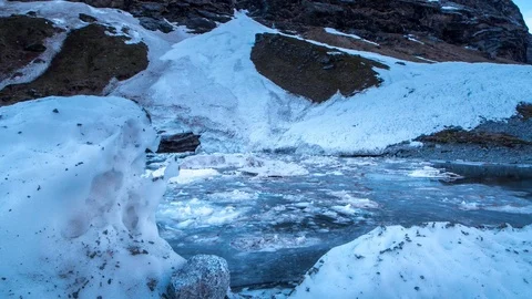 Glacier landscape motion controlled time-lapse shot 動画素材 78007465