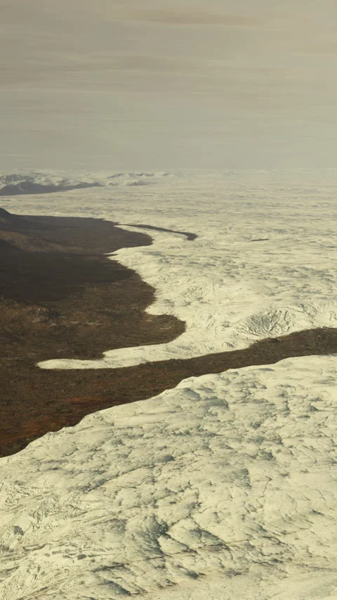 Glacier landscape with mountains in the background at dusk Stock Footage 342609867