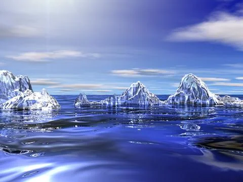Glacier melting Stock Illustration
