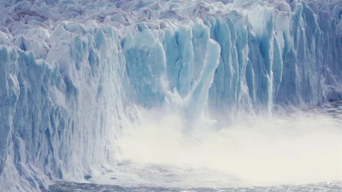 Glacier melting on the lake Stock Footage