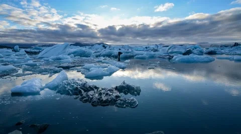 Glacier Moving Time Lapse 4k at Jokulsarlon Vidéo 55657491