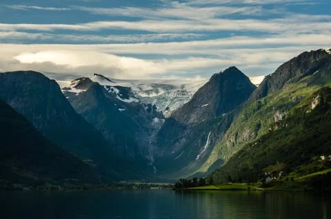 Glacier in Norway Briksdalbreen Foto stock