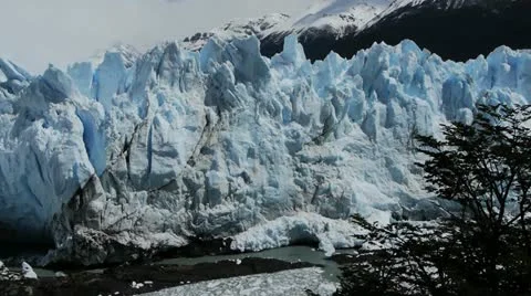 Glacier Perito Moreno in National Park Stock Footage