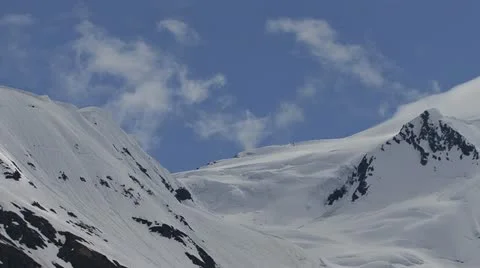 Glacier Ridge Snowy Cornice Cloudlapse Stock Footage 11168528