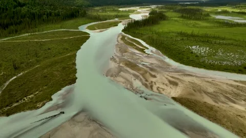 Glacier river valley 3 Stock Footage 256941633