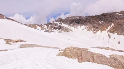 Glacier skiing slope Video stock 71990433