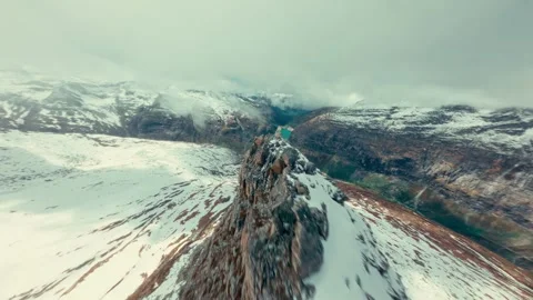 Glacier, Summit, Alps, Fpv Stock Footage 313857602