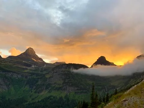 Glacier Summit Sunset Foto stock