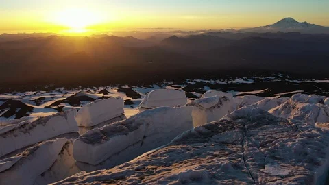 Glacier Sunset Stock Footage 128952604