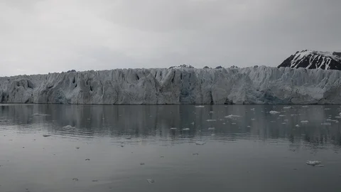 Glacier on Svalbard, Arctic - view from expedition vessel Stock Footage 116238178