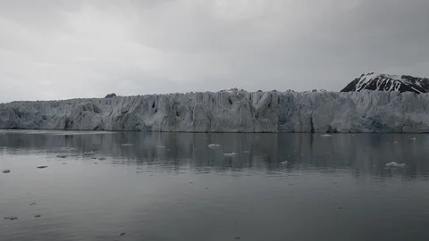 Glacier on Svalbard, Arctic - view from expedition vessel Stock Footage 116238363