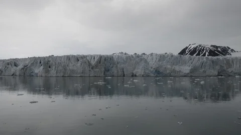Glacier on Svalbard, Arctic - view from expedition vessel Stock Footage 116238478
