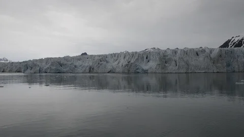 Glacier on Svalbard, Arctic - view from expedition vessel Stock Footage 116238604