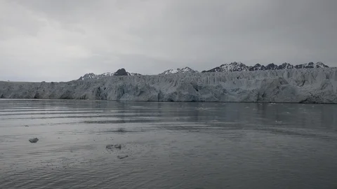 Glacier on Svalbard, Arctic - view from expedition vessel Stock Footage 116239116