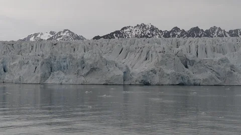 Glacier on Svalbard, Arctic - view from expedition vessel Stock Footage 116239486