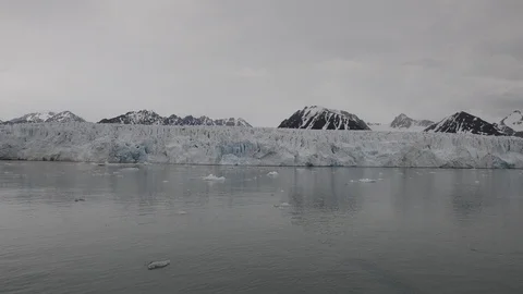 Glacier on Svalbard, Arctic - view from expedition vessel Stock Footage 116239592