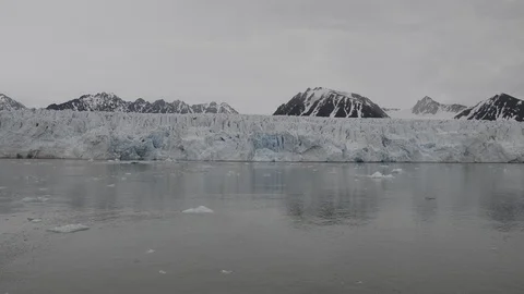 Glacier on Svalbard, Arctic - view from expedition vessel Stock Footage 116239673