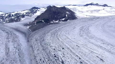 Glacier Timelapse Moving in a Dramatic Timelapse Simulation Stock Footage