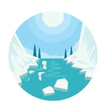 Glacier Vector Icon Stock Illustration