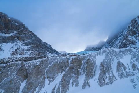 Glacier view on a cloudy day Stock Photos
