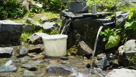 Glacier Water Supplied to Remote Himalayan Villages Through Mountain Pipes Stock Footage 281849076