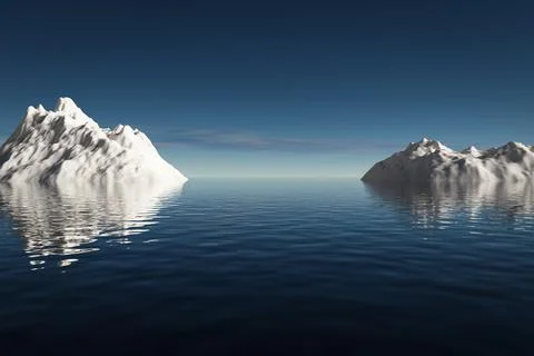 Glaciers in the ocean Stock Illustration