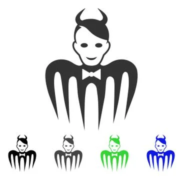 Glad Devil Spectre Vector Icon Stock Illustration