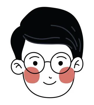 Glad man face Stock Illustration