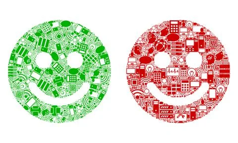 Glad Smile Composition Icons for BigData Stock Illustration