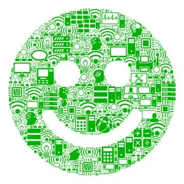 Glad Smile Mosaic Icon for BigData and Computing Stock Illustration